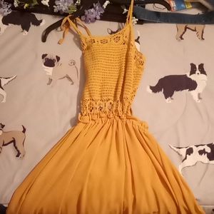 Yellow backless dress